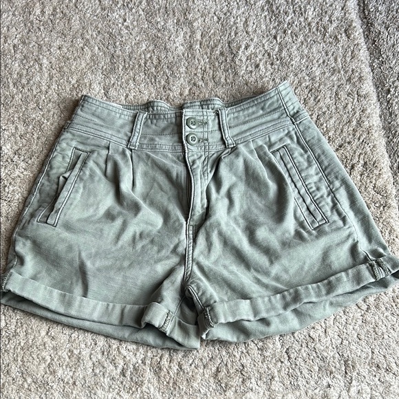 American Eagle Outfitters Pants - High Waist Green Baggys Mom Shorts with Cuffed Hem​